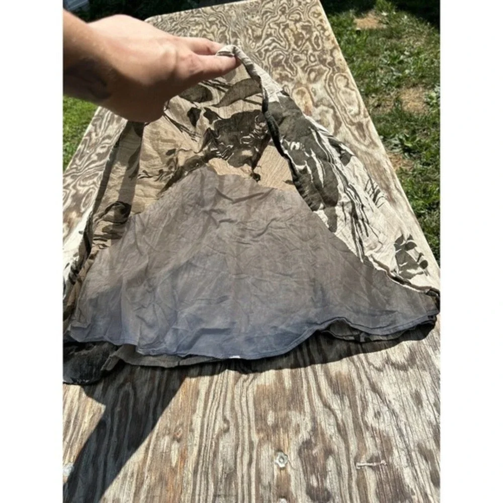 Grace‎ Elements Skirt Cotton Size 10 Floral Tan Brown Gold Floral Spring Zipper
